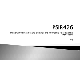 1980 Military Intervention: Economic and Political