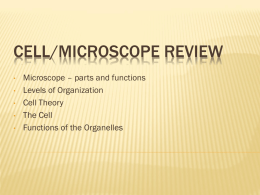 Cell/Microscope Review - Union Beach School District
