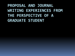 Student Perspective on Paper and Proposal Writing