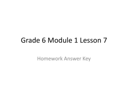 Grade 6 Module 1 Lesson 7 HW