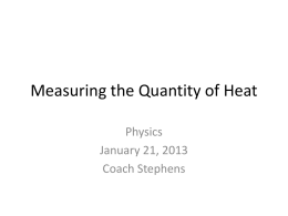 Measuring the Quantity of Heat
