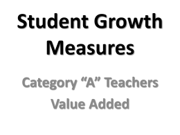 Category A Student Growth Measures