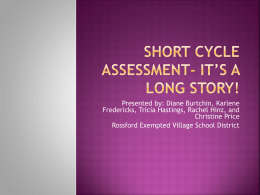 Short Cycle Assessment - Rossford Exempted Village Schools