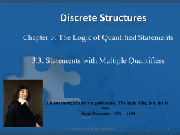 3.3 Statements with Multiple Quantifiers