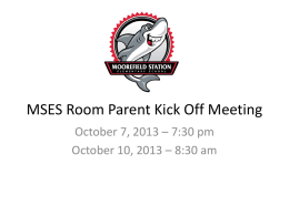 CCES Room Parent Kick Off Meeting