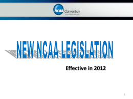 February 2012 - New NCAA Legislation