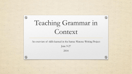 Teaching Grammar in Context PD