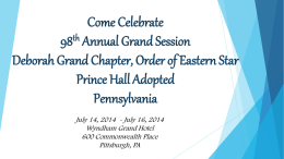 Program Listing 98 th Annual Grand Session Saturday, July 12