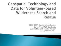 Search And Rescue: integrating Geospatial technology and data