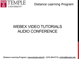 Webex Video Tutorials Audio conference