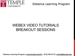 Webex Video Tutorials Breakout sessions
