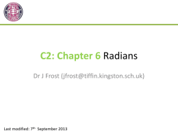 C2 - Chapter 6 - Radians