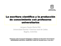 Clavijo, A. (2014) LA ESCRITURA CIENTIFICA Y LA PRODUCCION