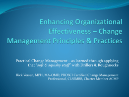 Enhancing your Organizational Effectiveness