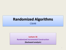 Lecture 16: Randomized Incremental Construction