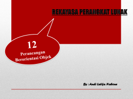 Pertemuan XIV Perancangan Berorientasi Objek