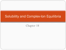 Solubility and Complex