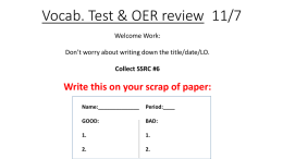 Vocab. Test & OER review