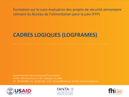 CADRES LOGIQUES (LOGFRAMES) - Food and Nutrition Technical
