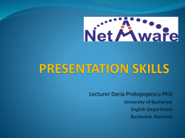 Soft skills and presentation skills – preparation of teams to