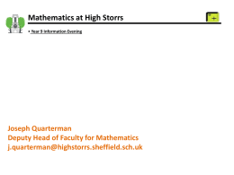 Maths - High Storrs School