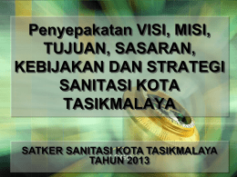 Penyepakatan VISI, MISI, TUJUAN, SASARAN