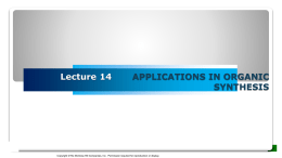 lecture 14 organic synthesis