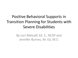 Positive Behavioral Supports (PPT)