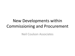 New Developments in Commissioning and Procurement (13 Nov 14)