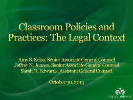 Classroom Policies and Practices: The Legal Context