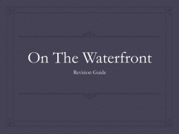 On The Waterfront - Year 12 English