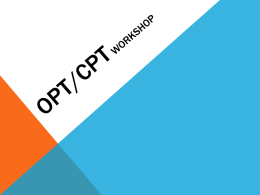 OPT/CPT WORKSHOP - Mount Holyoke College