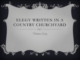 ELEGY WRITTEN IN A COUNTRY CHURCHYARD