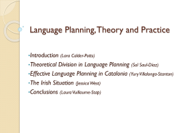 Language Planning, Theory and Practice