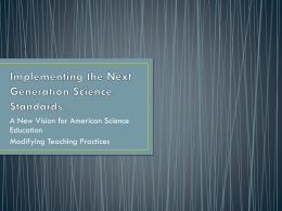 Implementing the Next Generation Science Standards