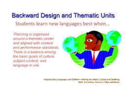 Thematic Plannin Unit and Lesson Design 3 10.14.11