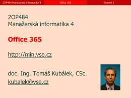 Office 365 - Veřejné weby VŠE