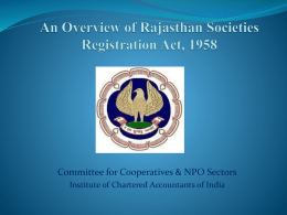 An Overview of Rajasthan Societies Registration Act, 1958