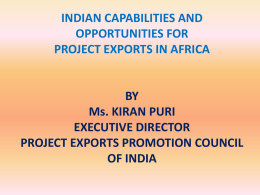 PEPC PRESENTATION - Project Exports Promotion Council of