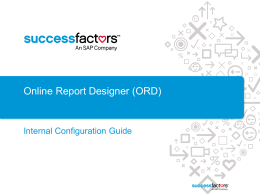 Adhoc Data in the Online Report Designer Config Guide