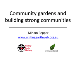 Community gardens and building strong communities