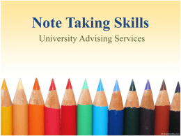 Note Taking [PPT] - University of North Alabama