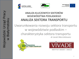 Analiza sektora transportu - Wojewódzki Urząd Pracy w Białymstoku