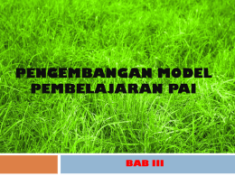 PENGEMBANGAN MODEL PEMBELAJARAN PAI