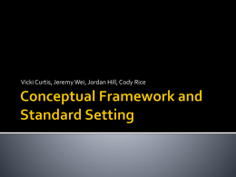 Conceptual Framework and Standard Setting