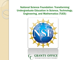 National Science Foundation: Transforming Undergraduate
