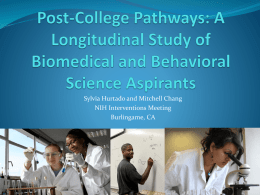A Longitudinal Study of Biomedical and Behavioral Science Aspirants