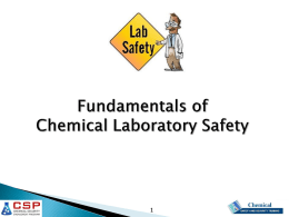 Fundamentals of Chemical Laboratory Safety