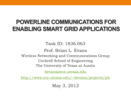 Powerline Communications for Enabling Smart Grid Applications