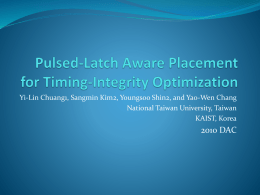 Pulsed-Latch Aware Placement for Timing